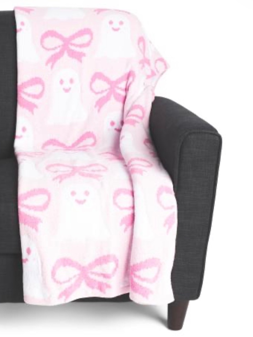 VIRAL ENVOGUE GHOST BOWS PINK GIRLIE BLANKET THROW